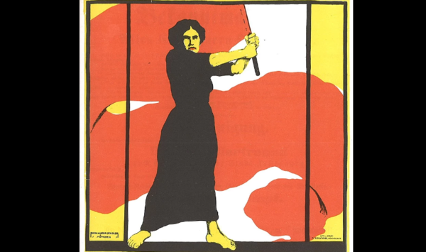 1914년 3월 8일 세계 여성의 날을 맞아 여성의 투표권(참정권)을 요구하며 여성들이 모일 것을 호소하는 포스터. 칼 마리아 슈타들러의 작품이다. 바이마르공화국인 5년 후인 1919년 여성의 참정권을 인정했다.&nbsp;&nbsp;